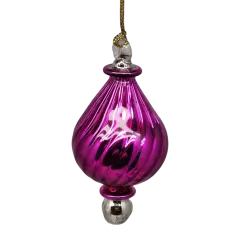 Shiny and Cute Egyptian Glass - Swirled Teardrop - Pink