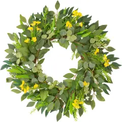 24 Inch Large Spring Summer Greenery Wreaths for Front Door