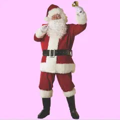 Men&rsquo;s Deluxe Plush Regal Santa Claus Costume &ndash; Holiday Christmas Outfit