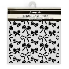 Stamperia Stencil 7"X7"-Classic Christmas Ribbons Pattern