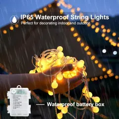 Battery Operated String Lights 100 LED 40Ft Fairy Lights with 8 Lighting Modes Waterproof Twinkle Lights for Christmas Bedroom Wedding Party Xmas Tree Decoration