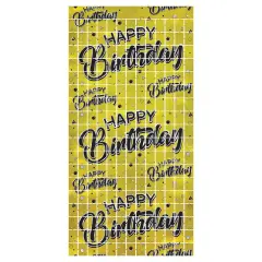6 Pack Bulk Happy Birthday Party Metallic Square Curtain