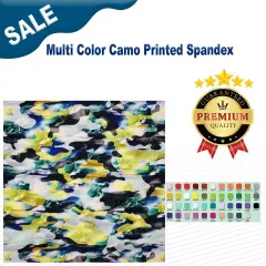 Multi Color Camo Printed Spandex