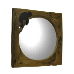 Lazy Bear Hand Crafted Wood Framed Wall Mirror