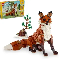 Creator 3 in 1 Forest Animals Red Fox Toys - Building Toys for Kids, Boys & Girls, Ages 9+ - Animal Figurine W/ 3 Building Options into Fox, Owl, or Squirrel - 31154