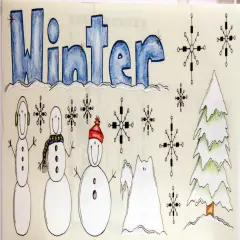 A.W. Cute Vintage Winter Vellum Stickers