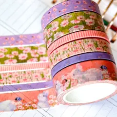 Easter Bunnies Grass Spring Washi Tape Set April 2025 - W129