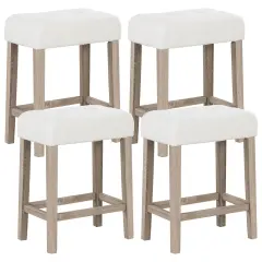 Costway Counter Height Bar Stools Set of 2/4 with Rubber Wood Legs Footrest Modern for Home