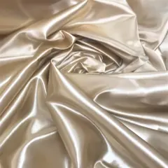 1 Yard Champagne Bridal Satin Fabric 58/60 Inch Wide Smooth Shiny Polyester for Wedding Dresses & Creative Projects