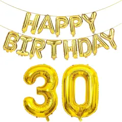 30th Birthday Decorations for Him Her 30 Balloon Numbers Gold Jumbo Number 30 Foil