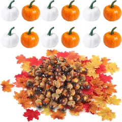 162 Pcs Artificial Pumpkins Set