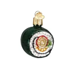 Old World Christmas 2.0 Inch Sushi Roll Christmas Tree Ornament , Ornament Fish Green