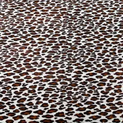 1 Yard Black Milliskin Leopard Foil Stretch Spandex Fabric 4 Way Flexible Knit 58-60 inches width Brown