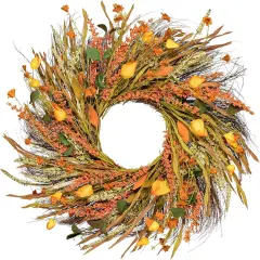 Fall Harvest Gold Wheat Ears Fall Wreath