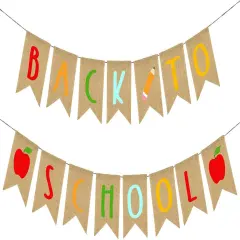 Back To School Burlap Banner