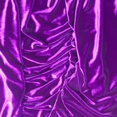 1 Yard Royal Purple Stretch Velvet Velour with Velvety Soft Touch and Graceful Heavy Drape 58/60 Inches Wide