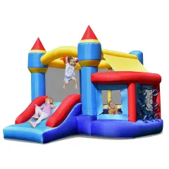Costway InflatableBounce House Castle Slide Bouncer Kids Shooting Net