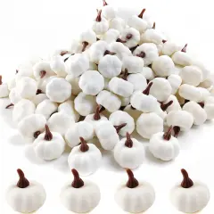 20PCS Mini Artificial Pumpkins (White)