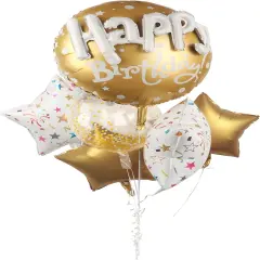 Large Gold Round Foil Helium Mylar Balloons - 8PCS