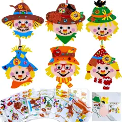 24 Sets Fall Craft Kits for Kids - Scarecrow Ornaments