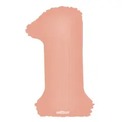 34" Numeral 1 Balloon - Rose Gold, 1ct