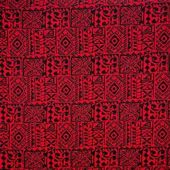 1 Yard Traditional Polynesian Tapa Light Barkcloth Fabric 100% Cotton, 45 inches Width Red