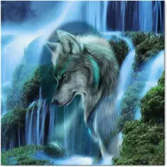 Paint by Numbers for Adults Beginner Wolf DIY Acrylic Paint Number Kit for Room Decor 16X20 inches Without Frame