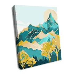Painting by Numbers kit Mountain peaks with extra metallic paintsKHO5104