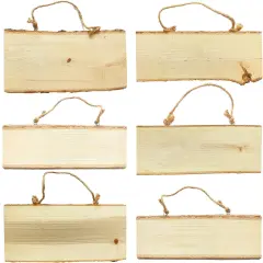 6-Pack Wood Signs Basswood Rectangle Plaque Wooden