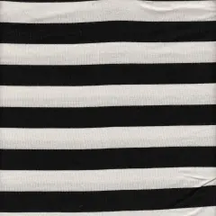 Rayon Span Stripe YD Fabric 1 Yard Black & Ivory Soft Stretch Lightweight 58/60" Wide