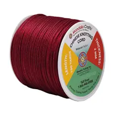 100 Yards 2mm Mandala Crafts Satin Rattail Cord String from Nylon for Chinese Knot, Macram&eacute;, Trim, Jewelry Making Maroon