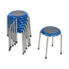 Daisy Stackable Stool Set, Flexible Seating, 8-Piece French Blue