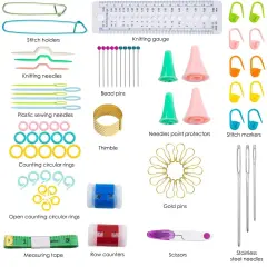 102 Pieces,Crochet Hooks Kit with Storage Case,Ergonomic Knitting Needles Blunt Needles Stitch Marker DIY Hand Knitting Craft Art Tools for Beginners