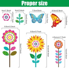 72 PCS Large Size Spring Window Clings Flowers Butterfly Windows Clings Decals Anti Collision Glass Windows Stickers for Baby Shower Decoration Party Supplies