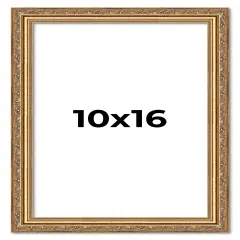 10x16 Museum-Quality Picture Frame with UV-Resistant Acrylic & Acid-Free Backing, Available in 4 Finishes - Gold, Silver, Bronze, and Black
