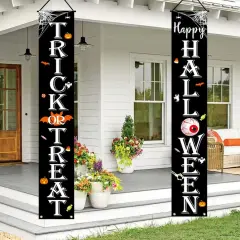 Halloween Decorations Indoor Outdoor TRICK OR TREAT Happy HALLOWEEN Banner Porch Welcome Sign Decor for Home Door Wall Party