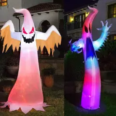 Combo 8FT + 9FT Halloween Inflatable Blow up Ghost LED Lighted Lawn Yard Dec