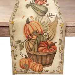 Fall Harvest Vintage Pumpkins Table Runner - Fall Pumpkin