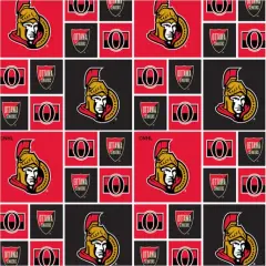 NHL Licensed Ottawa Senators Block 020-OTT Cotton Fabric by the Yard