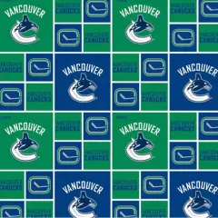 NHL Licensed Vancouver Canucks Block 020-VAN Cotton Fabric by the Yard