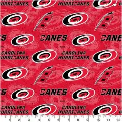 NHL Licensed Carolina Hurricanes 1199-HUR Cotton Fabric by the Yard