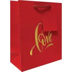 Pack/6: Love Script Gift Bag - 6 x 3 x 7-1/2"