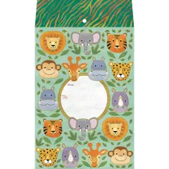 Pack/6: Jungle Animals Theme Mailing Envelope - 6 x 1/2 x 9-1/2"