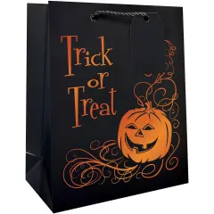 Pack/6: Pumpkin Gift Bag - 8 x 4 x 10"