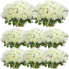 80 Pcs Artificial Rose Flowers Bouquet