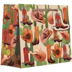 Pack/6: Cowboy Gift Bag - 10 x 4 x 8"