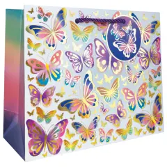 Pack/6: Beautiful Butterflies Gift Bag - 10 x 4 x 8"