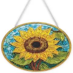 DIY Hanging Diamond Art Painting Sunflower Kit for Adults, Acrylic Diamonds Painting Pendant Ornament Board Kit