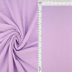 1 Yard 4x2 Rib Solid Knit Fabric, 52/54&Prime; Wide Polyester Rayon Spandex Blend LILAC