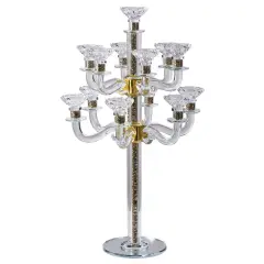 Crystal Candelabra with Mirrored Base 13 Arms Clear